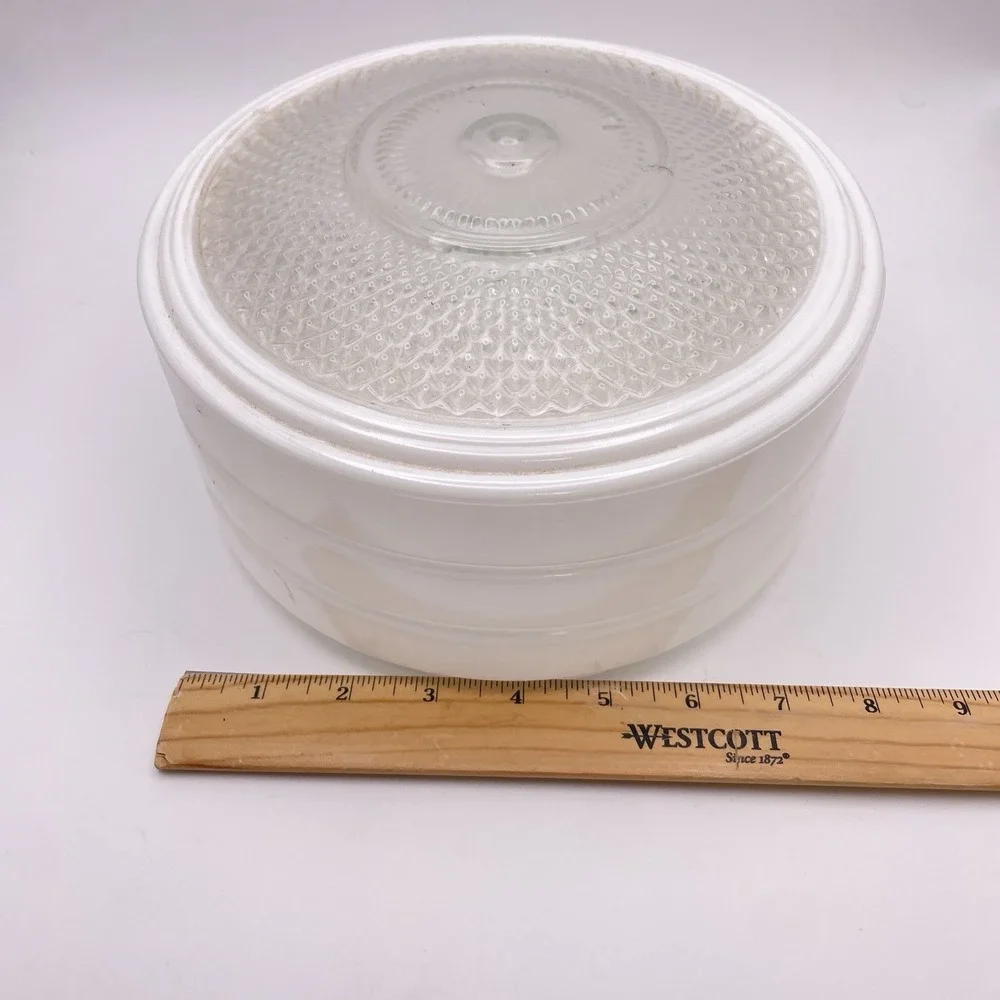 Vtg Art Deco White Milk Glass Light‎ Shade Round Flush Globe 7.75